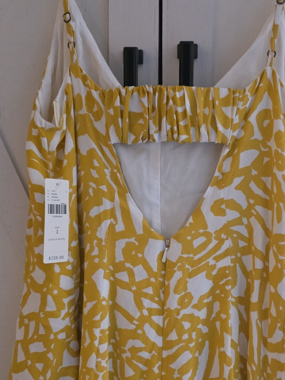 Maeve By Anthropologie Yellow & White Abstract Wide-Leg Jumpsuit - Picture 6 of 7